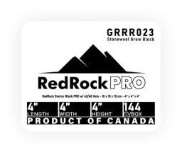 RedRock Starter Block w/ 42/40 Hole - 10x10x10cm - 4-Inch x 4-Inch x 4-Inch (144/Cs) (20 Cs/Plt)