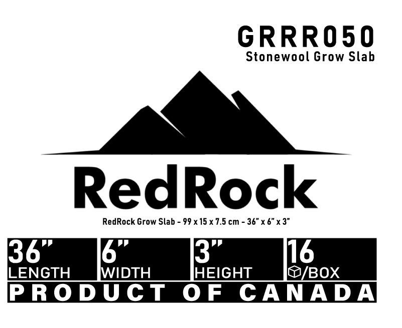 RedRock Grow Slab - 90x15x7.5cm - 36-Inch x 6-Inch x 3-Inch (16/Cs) (16 Cs/Plt)